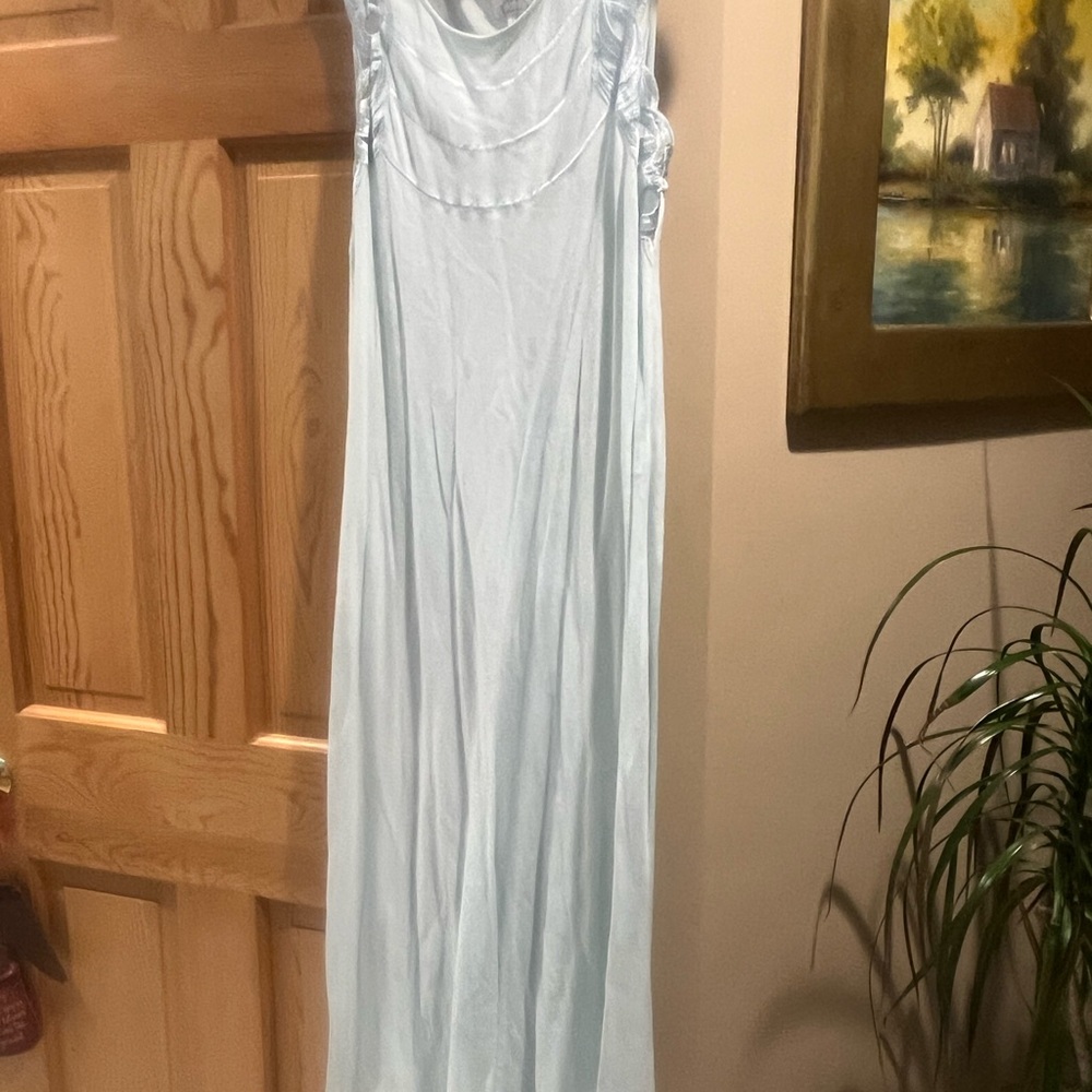 Elegant Light Blue Sleeveless Nightgown by Joelle